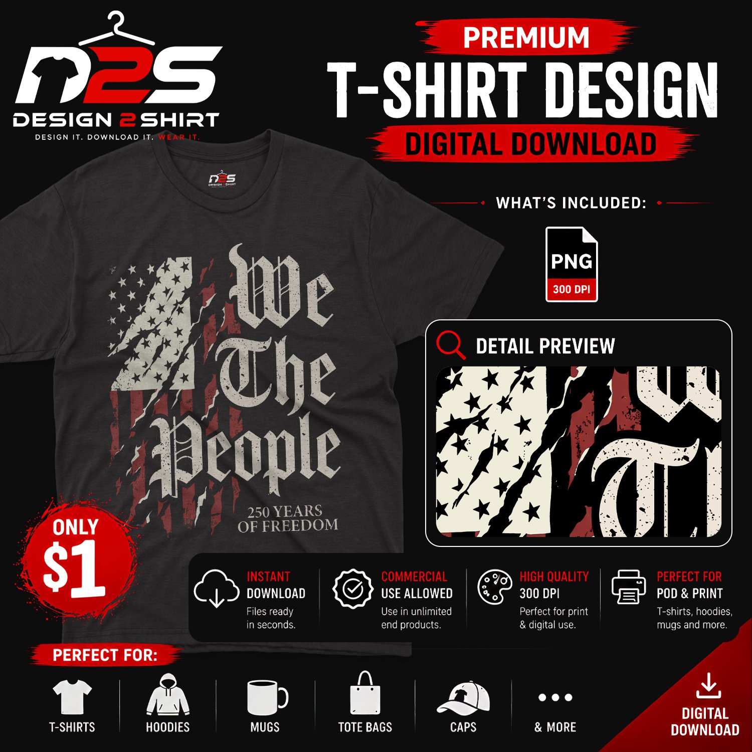 250 Anniversary USA We The People patriotic PNG design for Cricut and sublimation