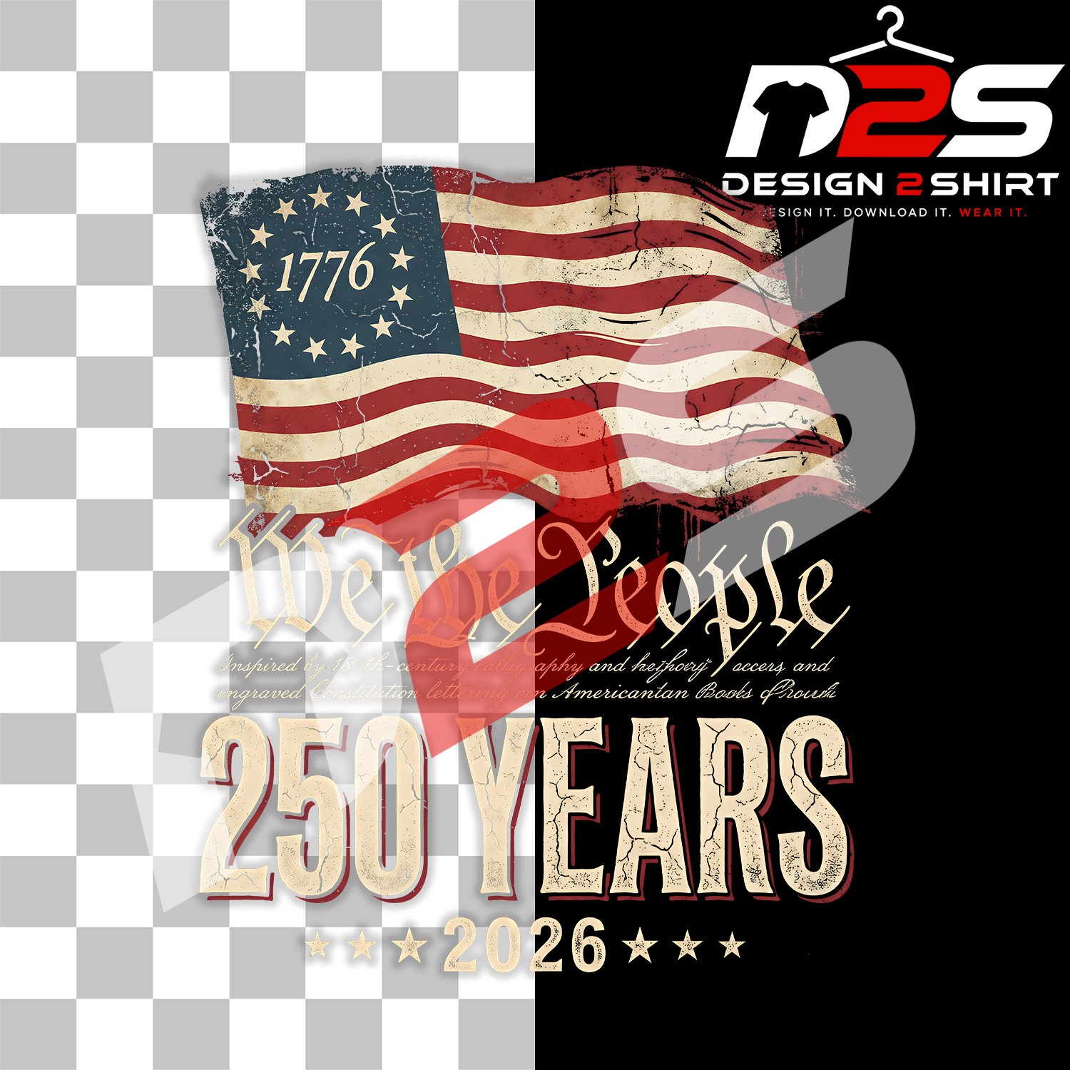 250 Anniversary USA We The People printable artwork for Cricut and sublimation