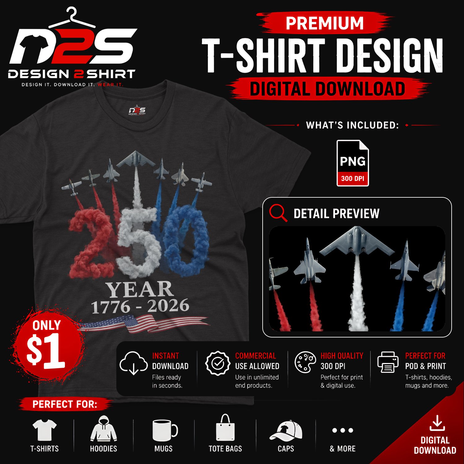 250 Years American 250th USA Patriotic 4th of July patriotic PNG design for Independence Day