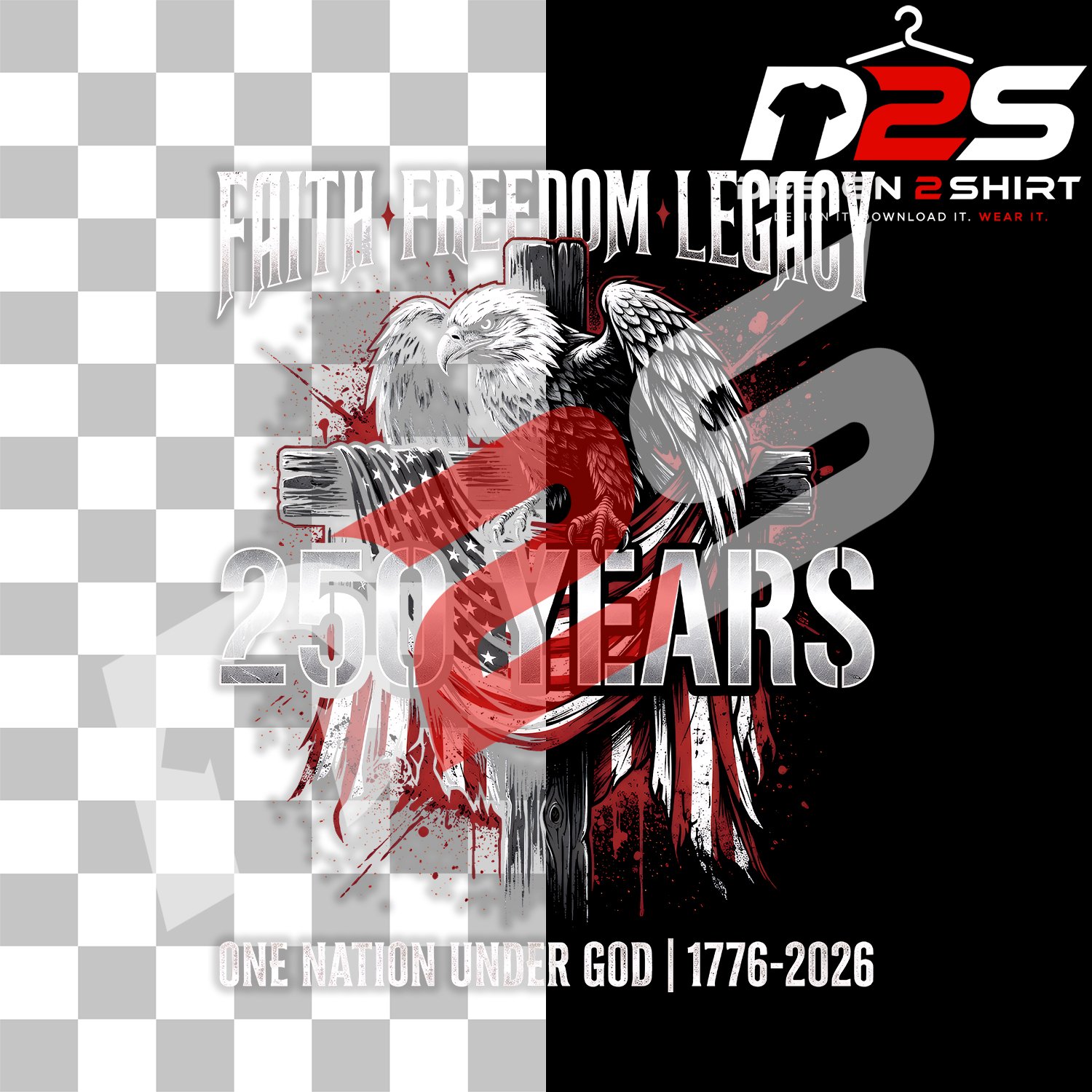 250 Years Faith Freedom high-resolution patriotic artwork for sublimation projects