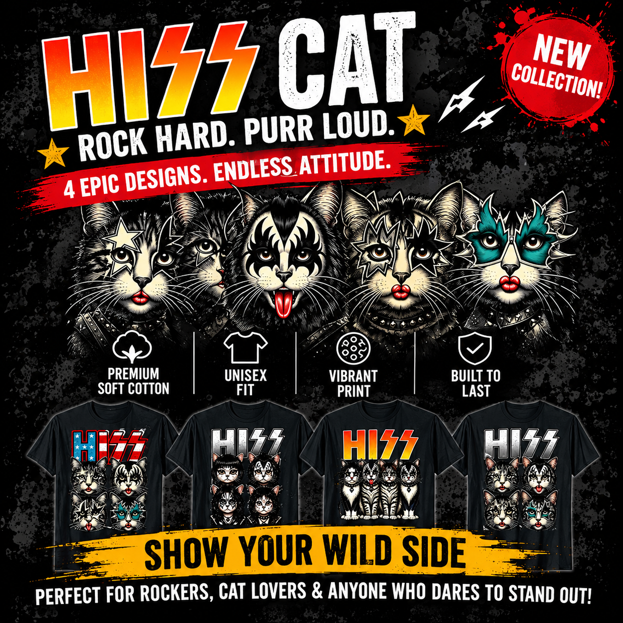 Hiss Cat Shirt | Funny Cat Lover Graphic Tee Gift