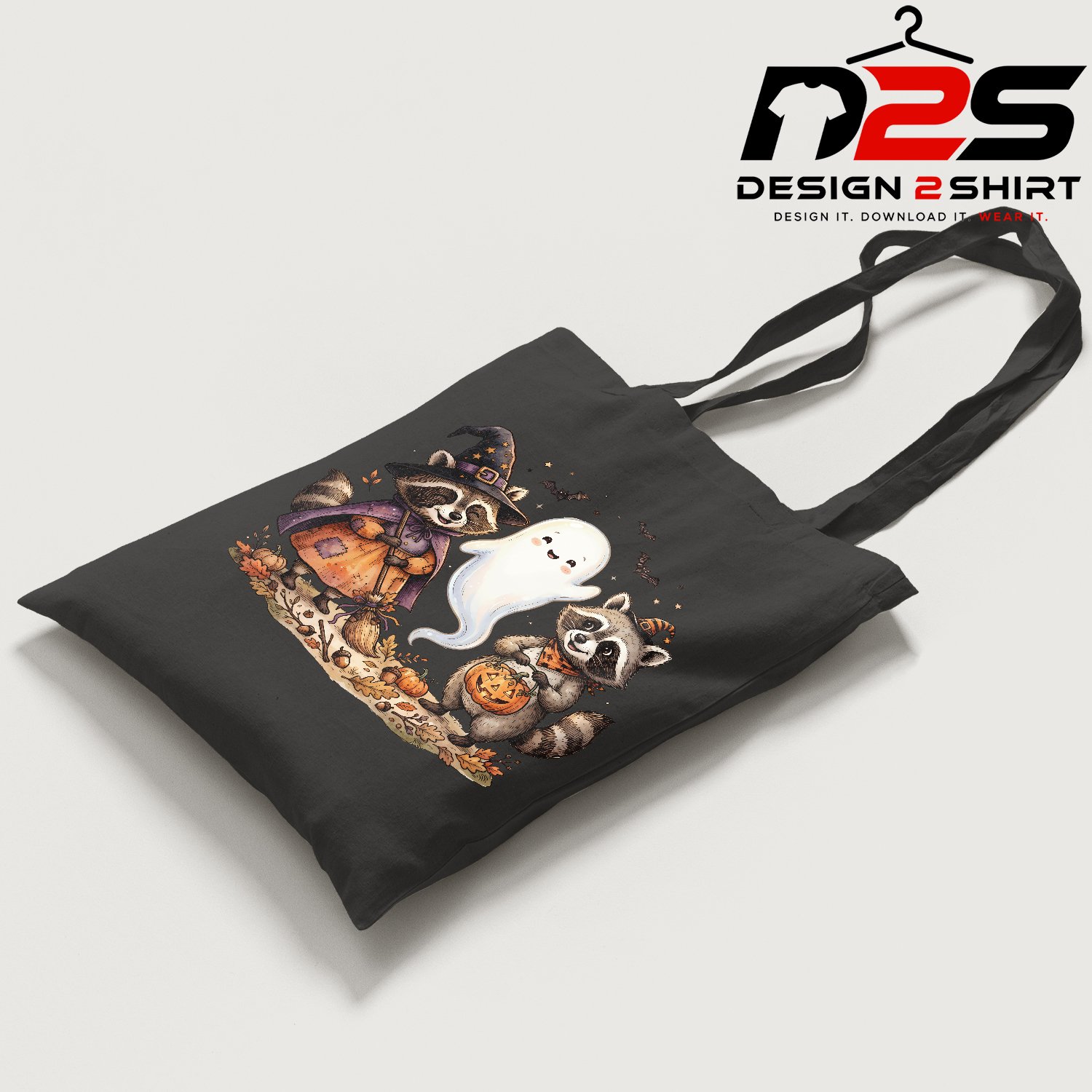 Cute ghost raccoon wearing a spooky costume for festive Halloween crafting