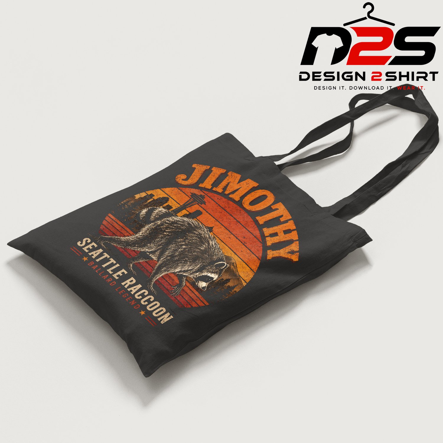 Humorous raccoon illustration ready for premium apparel printing