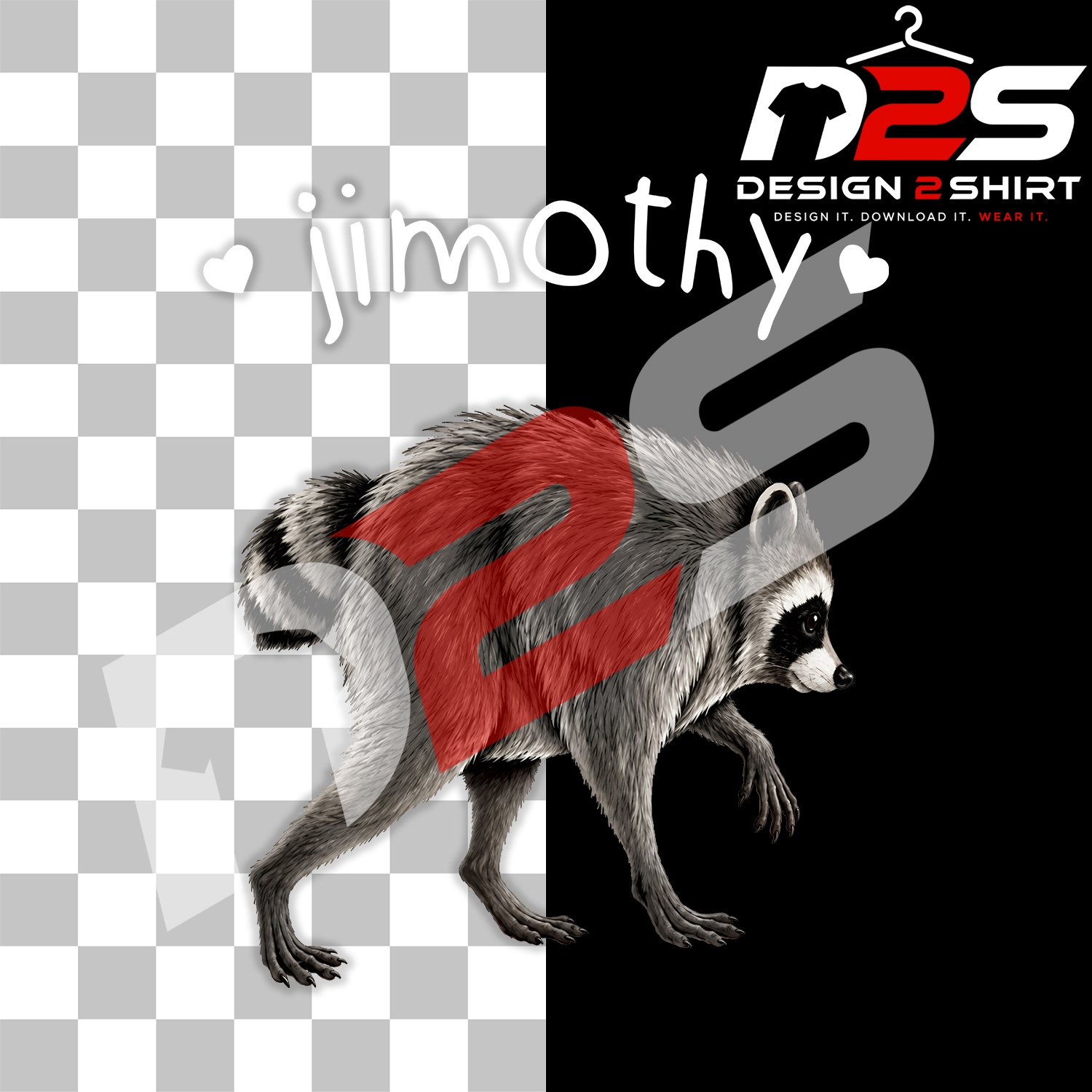 High-resolution Jimothy Seattle Raccoon Viral Meme artwork for T-shirt printing