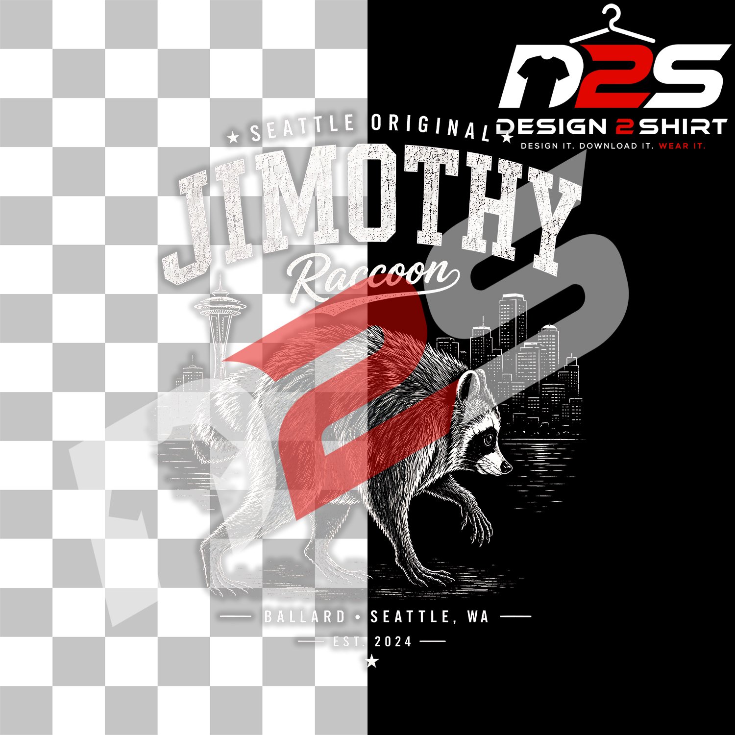 High-resolution Jimothy The Raccoon Seattle Meme design for printable merchandise