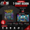 Welcome Back Funny Monster Backpack colorful PNG design for back-to-school T-shirt printing