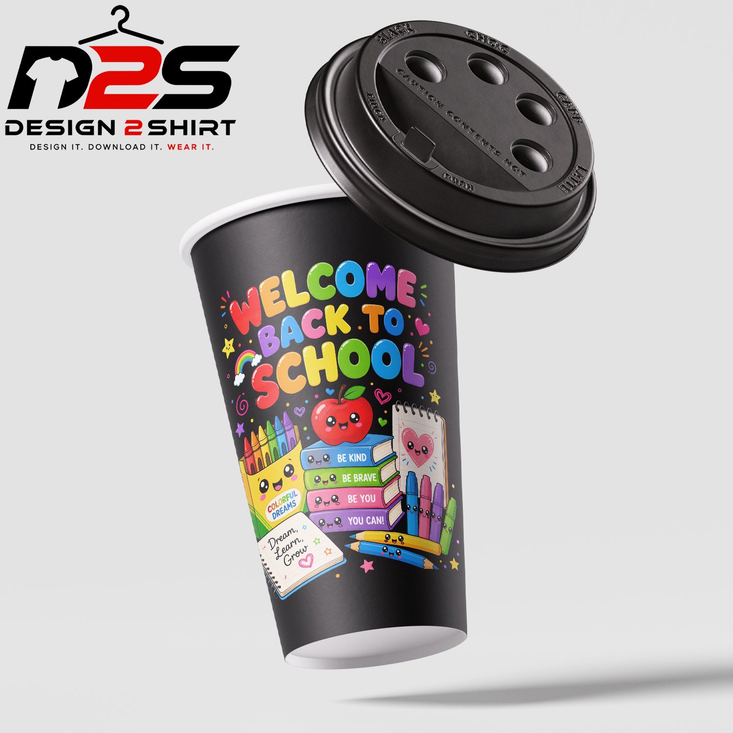Welcome Back To School Kawaii Teacher printable PNG for mugs, tumblers, and tote bags