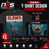 Funny Claws Cat Parody Movie Jaws PNG Digital Download with transparent background