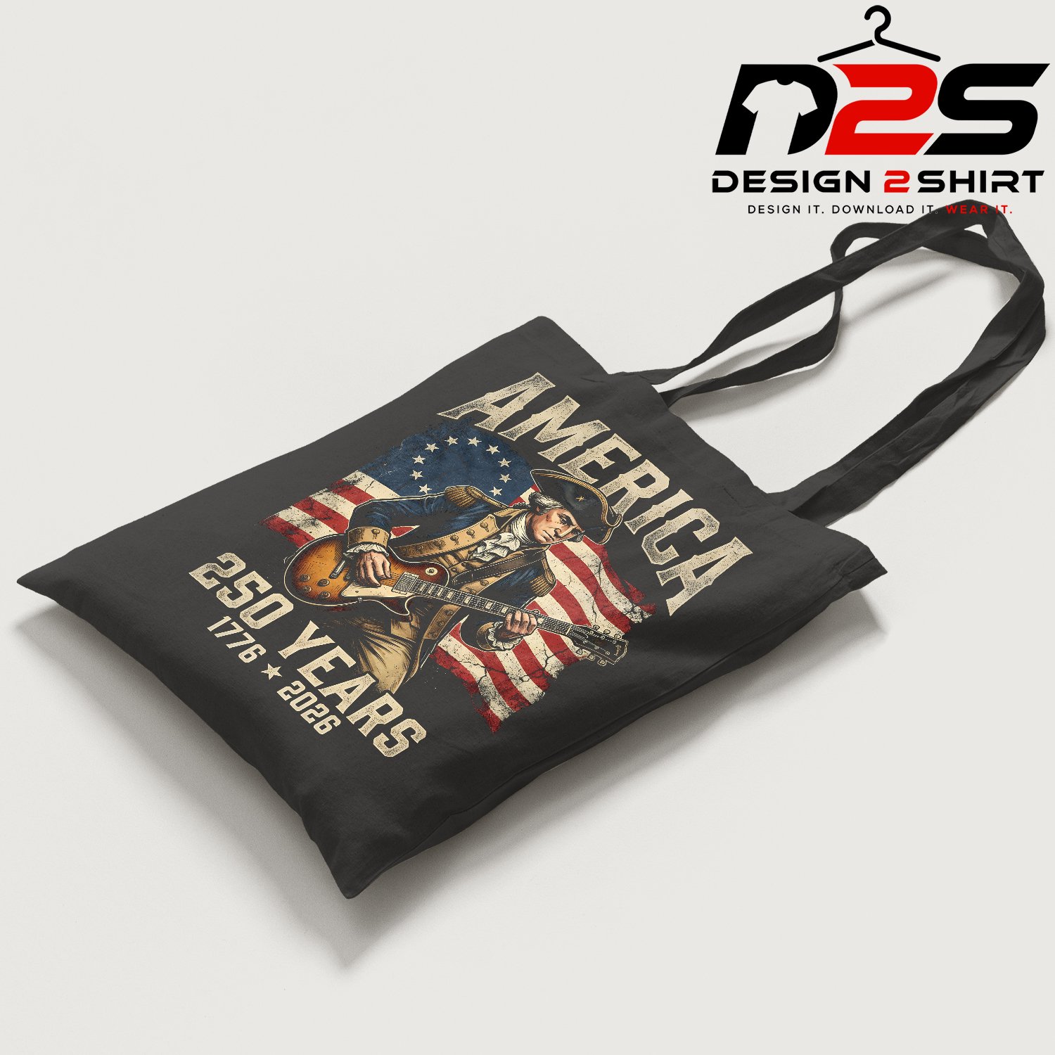 250 Years America celebration guitar artwork