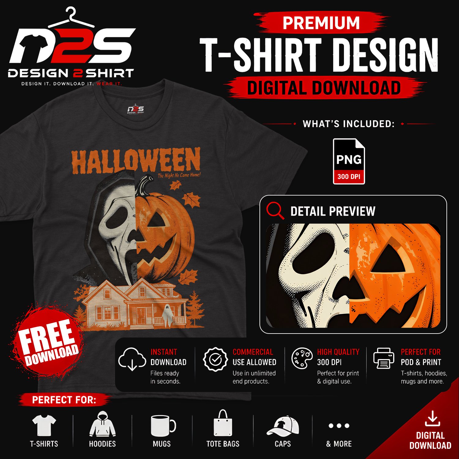 Ghostface Scream Movie Free PNG digital artwork with transparent background