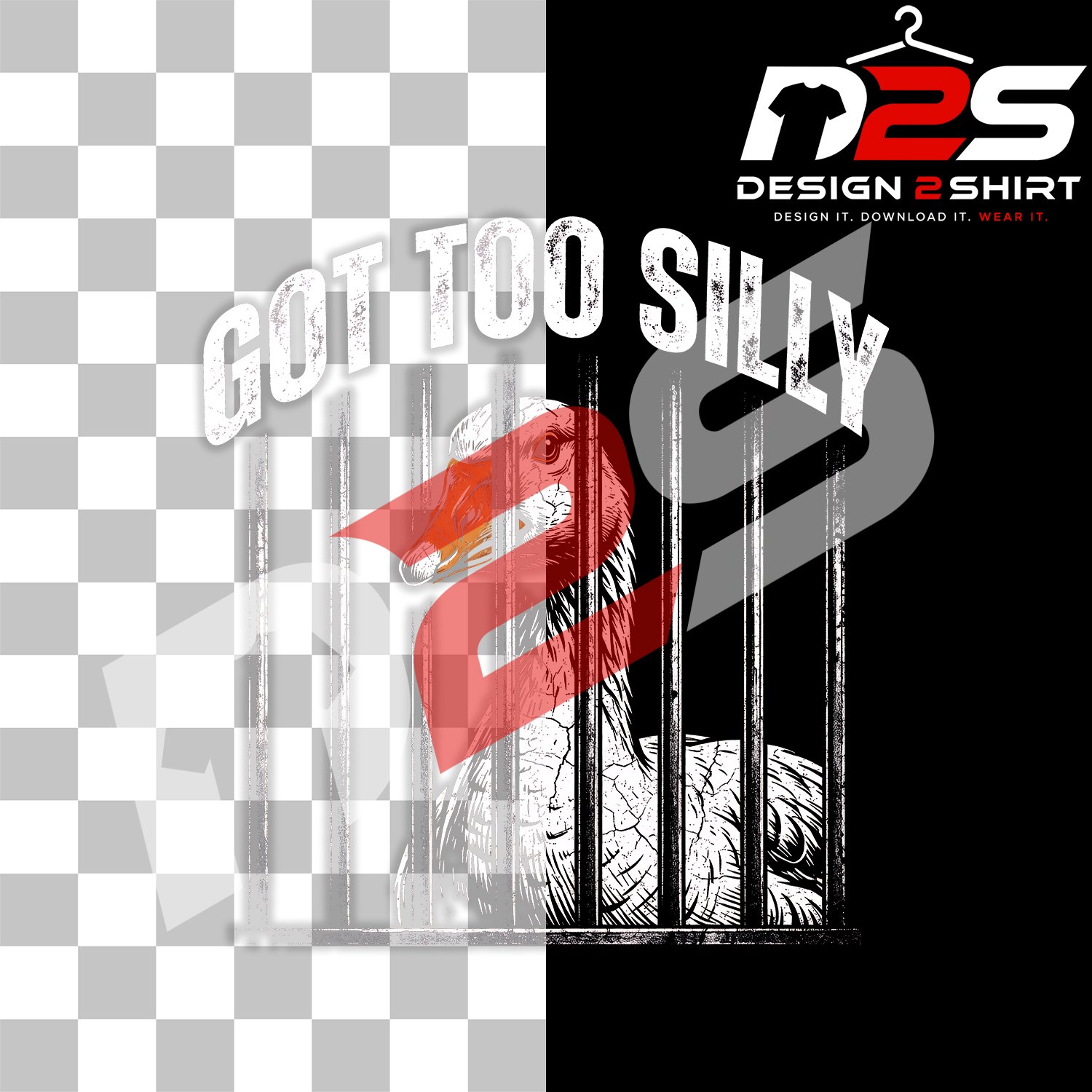Got Too Silly Funny Goose Meme artwork for funny craft projects