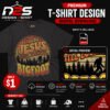 I Found Jesus Still Lookung Bigfoot PNG design for apparel and crafts