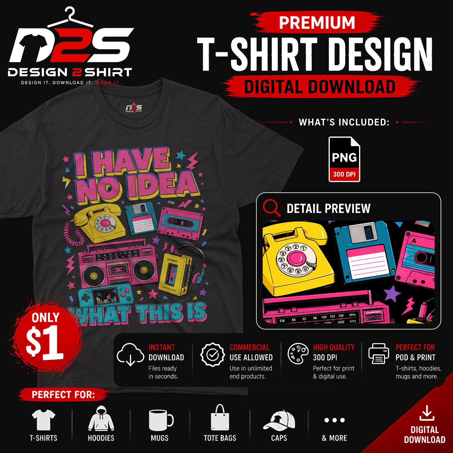 I Have No Idea What This Is funny PNG digital download preview