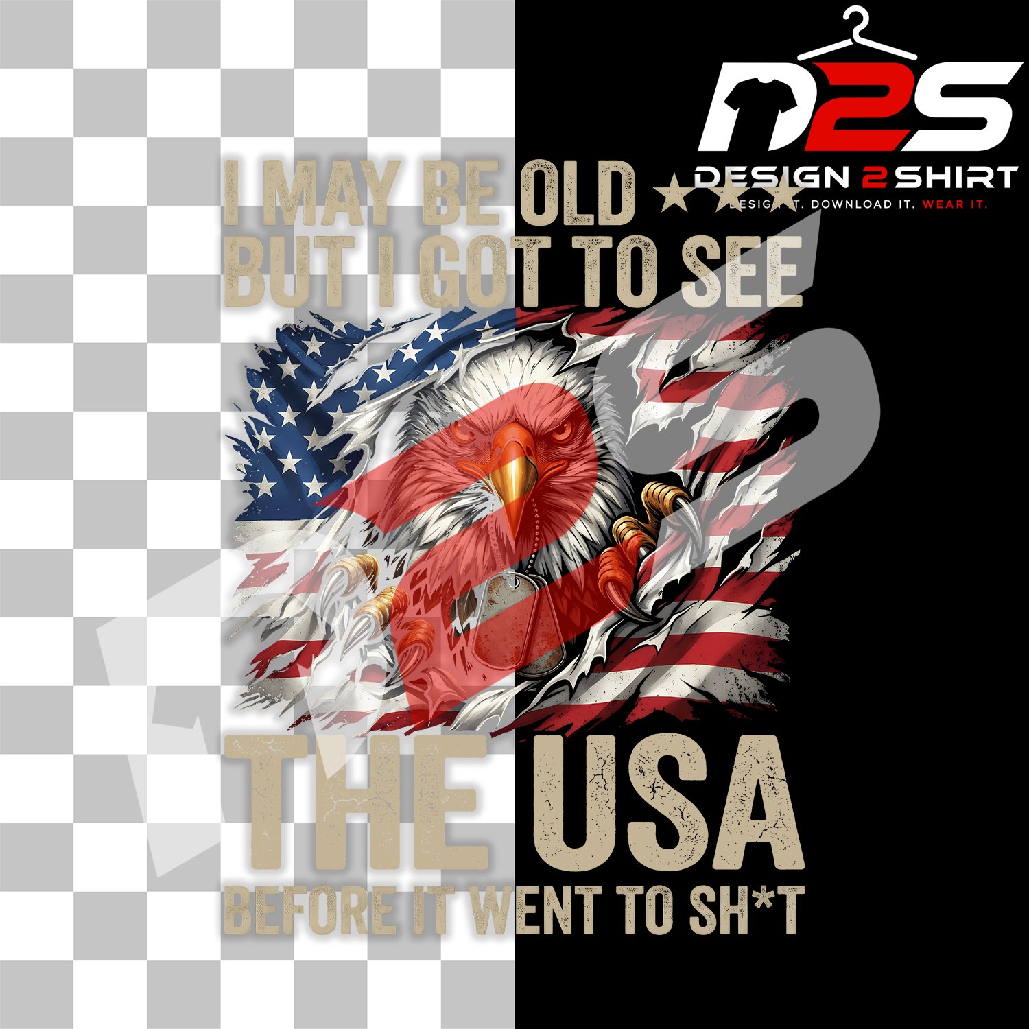 Patriotic USA eagle PNG design shown on a transparent background