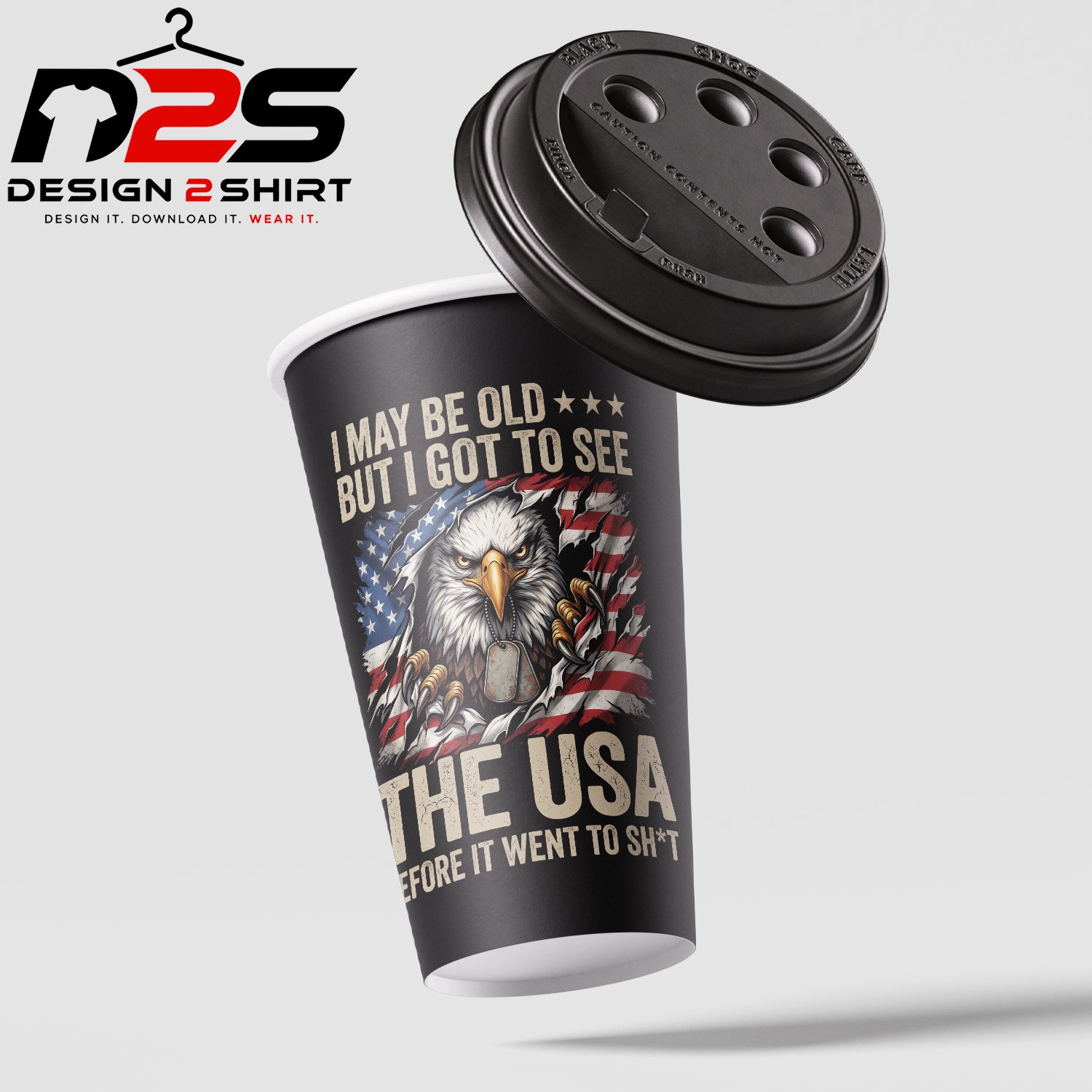 Patriotic eagle PNG artwork prepared for compatible sublimation and craft projects