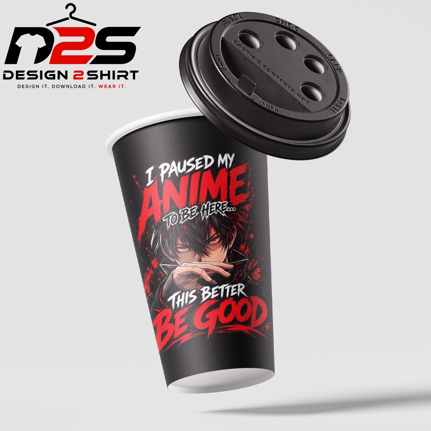 Anime fan design displayed on a casual T-shirt mockup