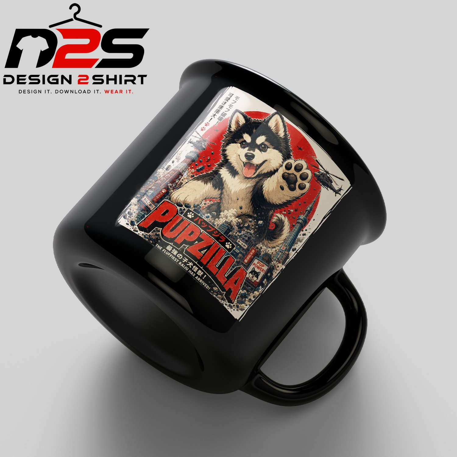 Funny Husky themed digital artwork for T-shirts, mugs, and DIY crafts