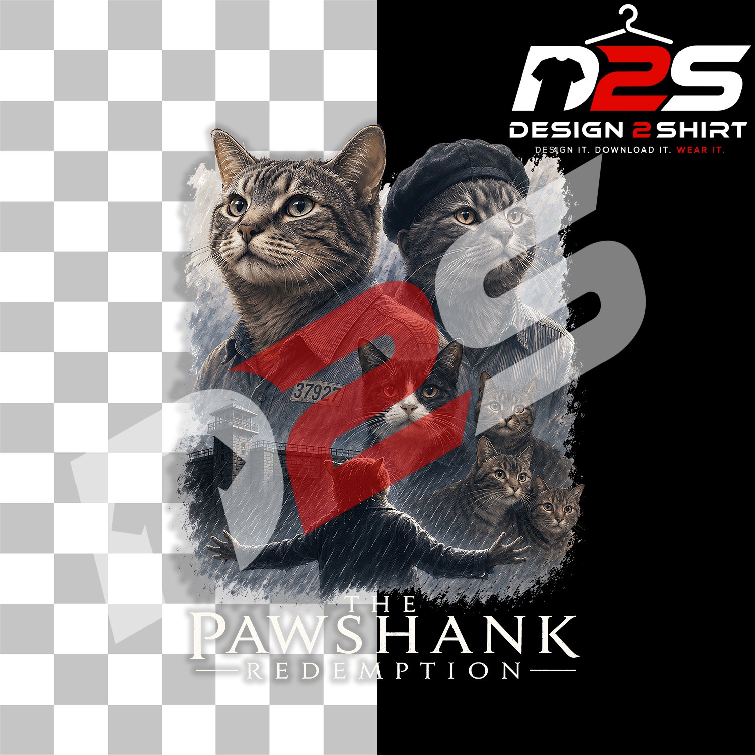 The Pawshank Funny Cat Parody high-resolution digital artwork for crafting
