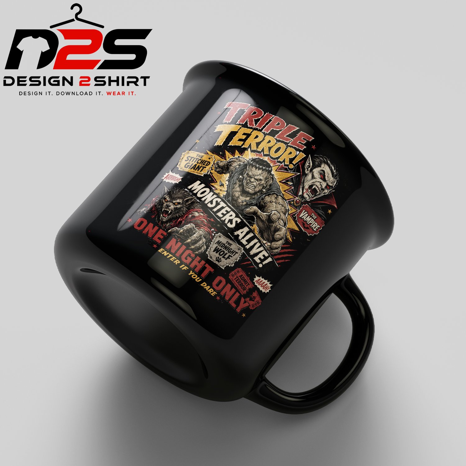 High-resolution horror-themed digital artwork suitable for shirts, mugs, and stickers